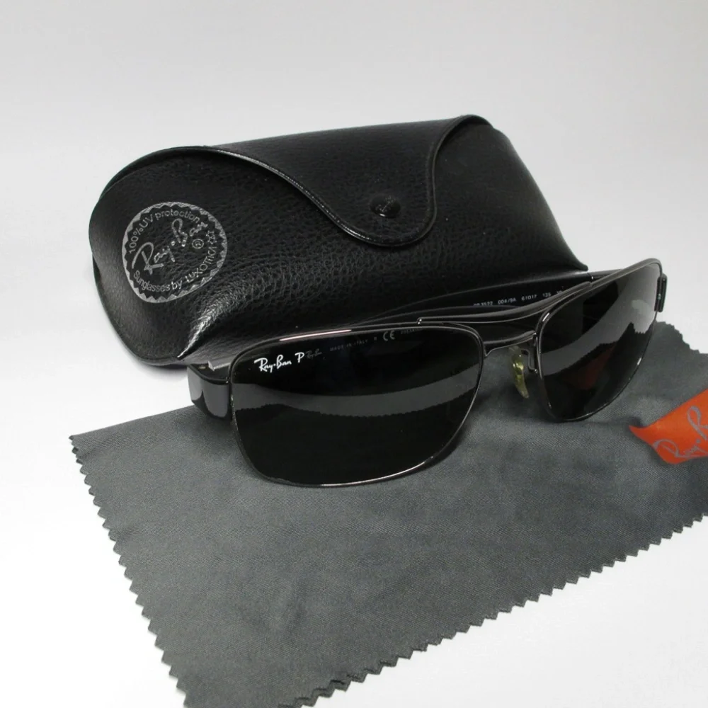 Ray-Ban Square Sunglasses For Men EYEWEAR Green Polarized Polycarbonate Lenses